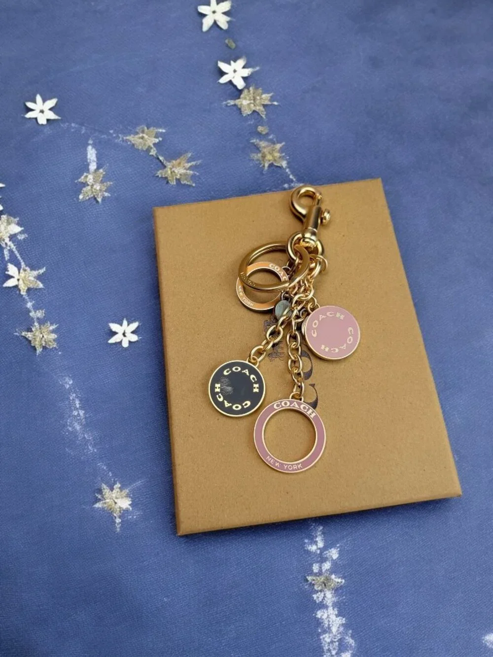 🌸Coach Gold and Navy Keychain